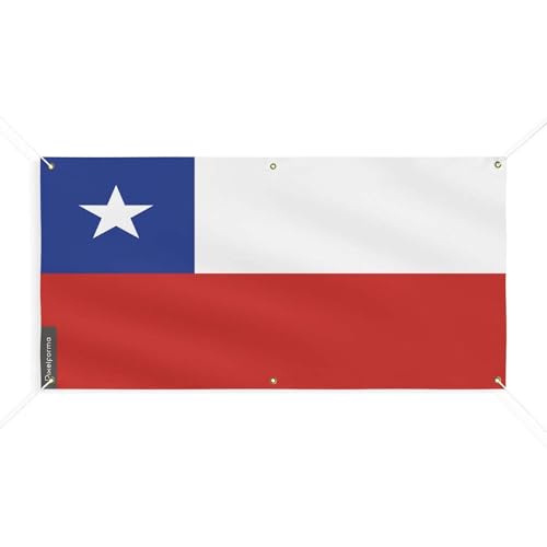 Drapeau du Chili M 100x200cm avec 6 œillets métalliques pour mât