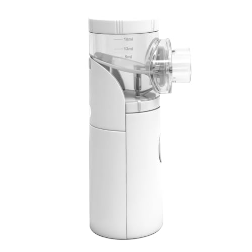 Nebulizador portátil silencioso recargable, atomización y absorción eficientes, accesorios con 2 máscaras y 1 boquilla, adecuados para adultos y niños, uso familiar y viajes
