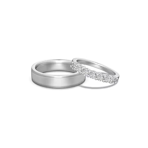 10K 14K 18K Gold Custom Couples Wedding Band for Him and Her 2PCS/3PCS Moissanite Wedding Promise Band Ring Set for Couples Size 3-16