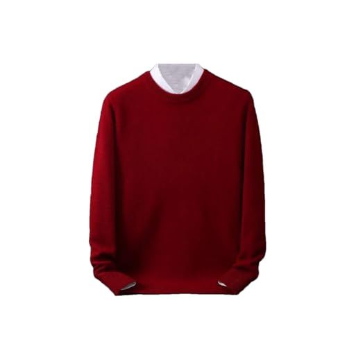 REHJJDFD Men Casual Cashmere Sweater O-Neck Pullovers Men's Loose Knitted Bottom Sweater