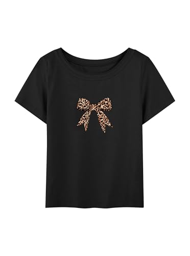 Image of Girls' Graphic Tees Summer Cute Tops Casual Short Sleeve Crew Neck T Shirts