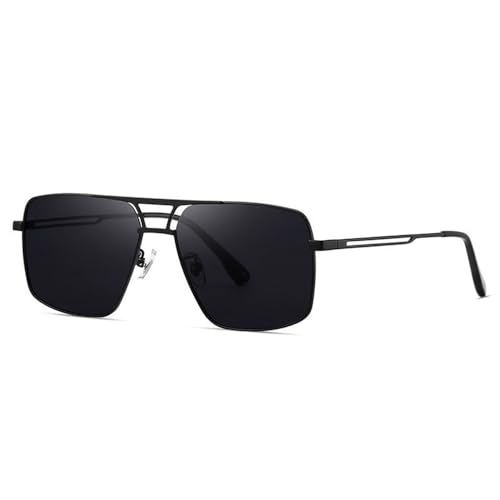 Lunettes de soleil polarisées pour homme avec monture large en métal