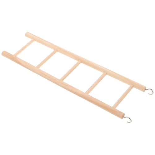 LOLIPPYY Parrot Wooden Ladder for Birds Small to Medium Cage Climbing Perch Step Bridge Safe Chew Natural Wood Accessory for Parakeets Lovebirds Cockatoos and Small Pets