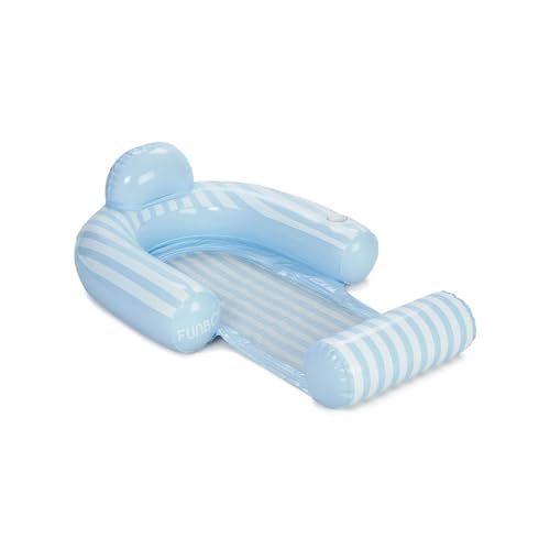 FUNBOY Coastal Stripe Mesh Chair 2-in-1 Water Chair with Cooling Mesh and Water Hammock Inflatable Pool Float.