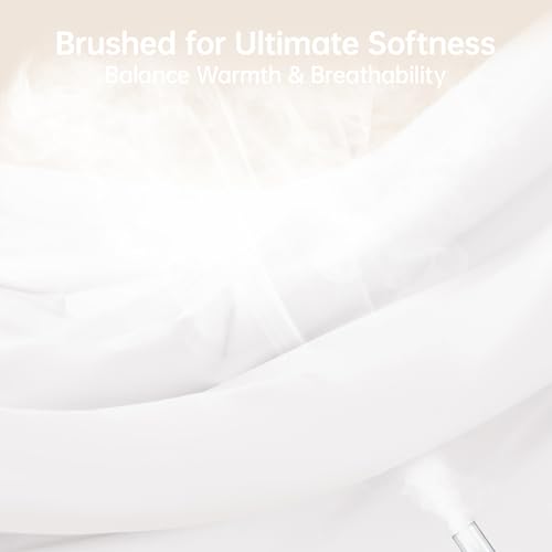 Image of MUXHOMO Full Comforter Sets, All Season Ultra Soft Down Alternative Bedding - 3 Piece Lightweight Bed Set Includes 1 Comforter (82 inchx86 inch) and 2 Pillow Shams (20 inchx26 inch), Wihte