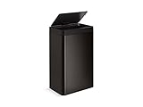 KOHLER 13-Gallon Touchless Black Stainless Steel Trash Can, Hands-Free Motion Sensor Lid, Durable, Fingerprint-Resistant, Easy to Clean, K-23825-BST