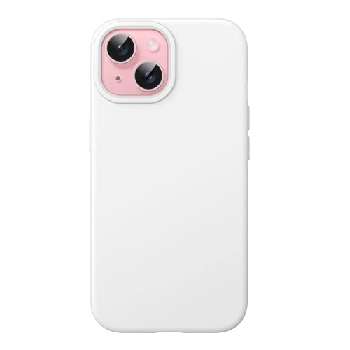 Image of JETech Silicone Cover Case for iPhone 15 6.1-Inch, Silky-Soft Touch Full-Body Protective Phone Case, Shockproof Cover (White)