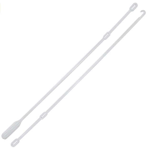18" Long Cast Scratcher, Cleaner/Sanitizer and Hook for itching and Cleansing cast Covered arms and Legs (White)