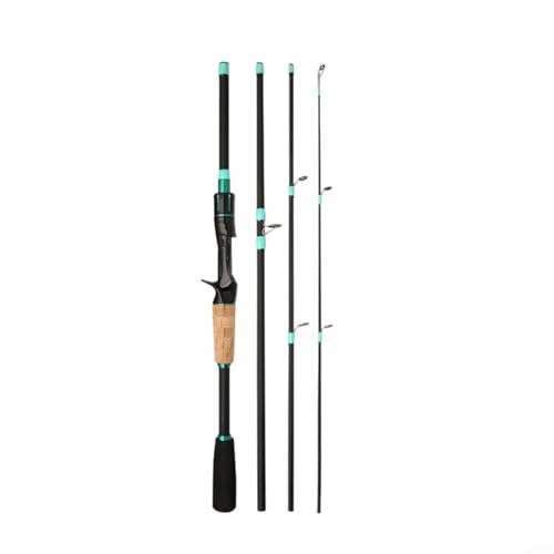Glewi Caña de pescar de fibra de vidrio Baitcasting Spinner Señuelo Rod Multi-sección portátil Viaje agua dulce agua salada 1.65m-2.1m M Power(4)