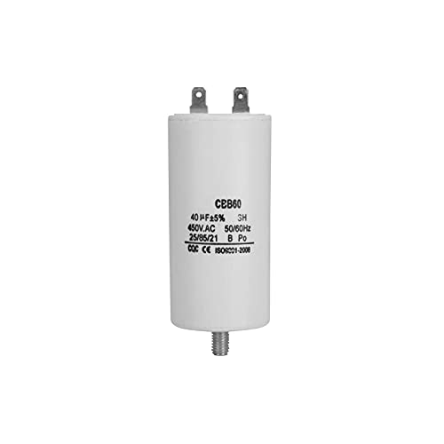 450V AC 50/60Hz Water Pump Capacitor,40UF Capacitor, High Insulation Resistance, Anti-Overvoltage Shock,for Washing Machines, Pumps, Refrigerators