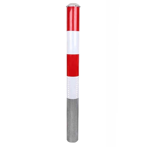 Bolardos de estacionamiento, Bolardo de Seguridad Vial - Poste de estacionamiento de Metal Reflectante con luz Solar, delimitador fácil de Instalar para estacionamientos, Duradero y resisten