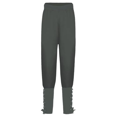 Moily Kids Boys Girls Medieval Pirates Pants Elastic Waistband Tie Ankle Legging Long Trousers3