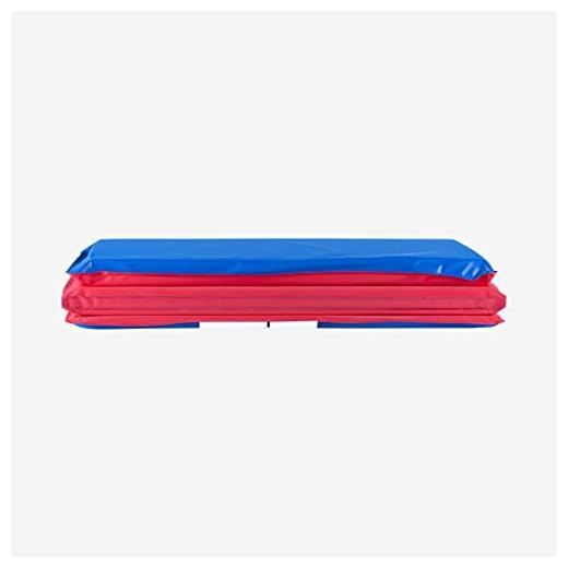 KinderMat, 5/8" Thick KinderMat with Pillow, 4-Section Rest Mat, 45" x 19" x 5/8", Red/Blue, Great for School, Daycare, Travel, and Home, Made in The USA