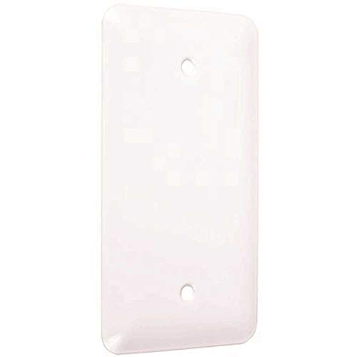 TayMac WRW-B 1-Gang White Smooth Metal Princess Blank Wall Plate WRW-B, Outlet Cover Wall Plate with Screws, Electrical Outlet Cover Plate for 1 Device