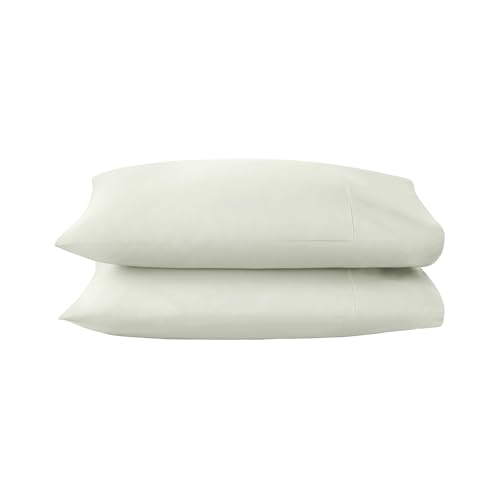 Image of 100% Organic Cotton Pillow Cases Queen Size Set of 2-100% Cotton Pillowcases GOTS Certified 300 Thread Count - Naturally Cooling Comfortable Breathable & Soft Pillow Cases (Pastel Green, Queen)