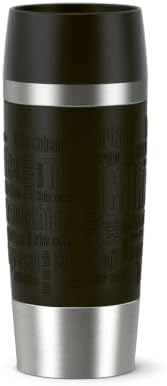 EMSA Travel Mug, Classic Thermobecher, Doppelwandige Vakuumisolierung | Shopper Kategorie, hält 4 Stunden heiß, 8 Stunden kalt, 360 Grad Trinken, Soft-Touch Silikonhülle, Edelstahl