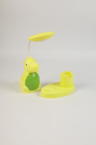Image of Lexton 11.7 Inch Rechargeable Dinosaur LED Table Lamp with Pen Holder & Sharpener | USB Charging, 2 Light Modes, Switch Control, Kids Study Desk Lamp for Bedroom, Reading & Gift