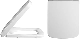 Nuie NCH196 | Modern Bathroom Square Soft Close Toilet Seat, 430mm x 355mm, White