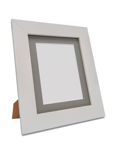 FRAMES BY POST Metro Bilderrahmen mit dunkelgrauem Passepartout, 17,8 x 12,7 cm, für Bildgröße 12,7 x 8,9 cm, Weiß – Ansicht 2