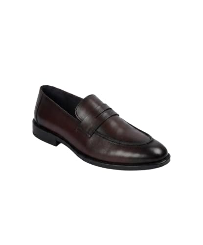 Mocasines de piel auténtica de vestir para hombre con diseño clásico y elegante