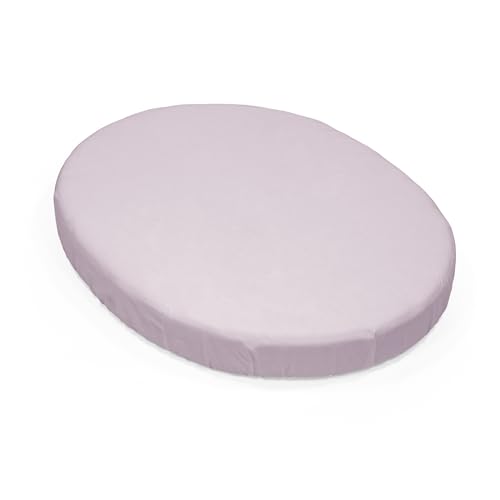 Sábana Ajustable Stokke Sleepi Mini, Lavender - Sábanas Suaves para Dulces sueños - Hecha para el Colchón Ovalado Sleepi Mini - Segura, estilosa y Lavable - 100% percal de algodón Fino