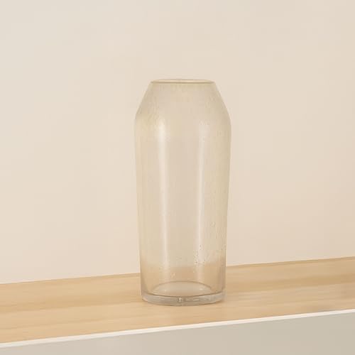 Bubble Clear Glass Tall Floor Vase – Handblown Decorative Vases