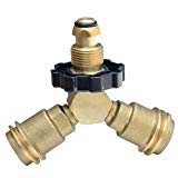Onlyfire 5039 POL Brass Propane Gas Fitting Tee Adapter Splitter Fits for Propane Appliances, Heater, BBQ Grill, Camper, Cylinder