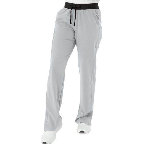 Image of AVE Varick Women's Straight Leg Scrub Pants, Light Gray, X-Small Tall