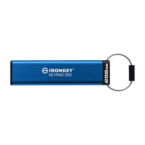 Image of Kingston Ironkey Keypad 200 USB-A 256GB Encrypted Flash Drive | OS Independent | FIPS 140-3 Level 3 | XTS-AES 256-bit | BadUSB and Brute Force Protection | Multi-Pin Option | IKKP200 /256GB