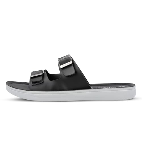 Image of WALKAROO Slip-On Sandals For Women| Soft Cushion Sole & Stylish Double Buckle Upper|Comfortable for Casual, Home, Shopping, Travel|BX2554