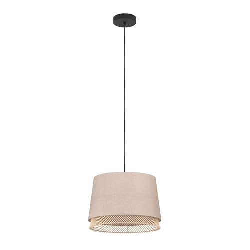 Lámpara colgante de lino artesanal Tabley Ø 38 cm con casquillo E27 2
