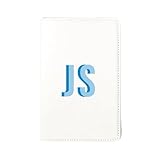 Personalized Leather Passport Holder – Shadow Monogram Travel Wallet for Women, Card Slots for IDs & Credit Cards, Custom Bridesmaid Gift (White Passport Holder)