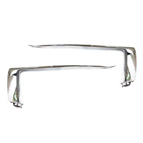 フロントバンパークロームトリムフォグライトカバー反射ステッカーストリップ三菱エクリプスクロス2018 2019 2020 2021に適合(Upper 1 Pair)