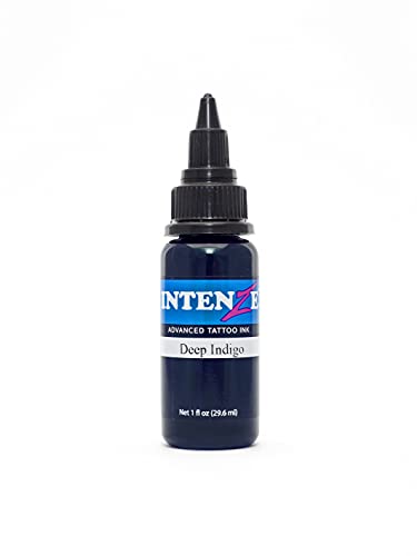 INTENZE Tatuaje Colore Azul 30ml - Deep Indigo - Original:Tinta vegana para tatuajes permanentes vivos, color para tatuajes permanentes, Stick&Poke con consistencia perfecta.