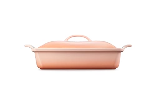 Image of Le Creuset Stoneware Covered Rectangular Casserole, 12 inch x 9 inch, Peche | 4 qt. (12 inch x 9 inch)