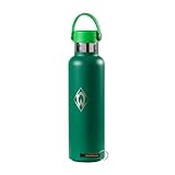 SV Werder Bremen Thermosflasche "Raute" 600 ml, Offizieller Fanartikel, Edelstahl-Isolierflasche mit Werder-Raute, Auslaufsicherem Schraubverschluss und Tragegriff