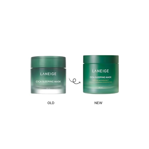 Laneige Cica Sleeping Mask for Face | Soothing and Calming Night Cream for Dry Sensitive Skin | Lightweight Formula | Hydrating Overnight Treatment | Strenthen's Skin Barrier | Korean Skincare | 60ml