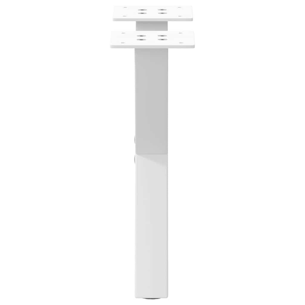 Gambe da tavolo a forma di X, set da 2, bianco, 30 x 31 cm, in acciaio verniciato a polvere, per tavolino da caffè, con piedini regolabili