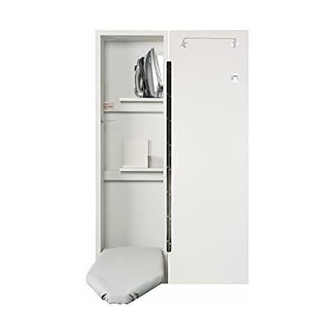 Iron-A-Way Built-In Ironing Center with 42 Inch Ironing Board, Hot Iron Storage and Flat White Door-NE42FWU Cover