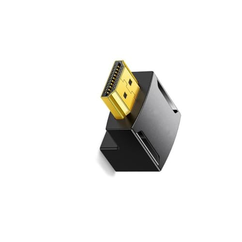 YPREWY Adaptador de extensión HDMI de 90 grados, conectores chapados en oro para mejorar las señales y la compatibilidad de video 4K, conectores de placa dorada