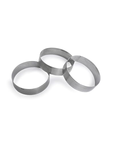 Image of KMW Stainless Steel Cake Ring Round- 3 pc. Set I Professional Quality for Home & Restaurant use I D.8x2cm.Ht.18 /8
