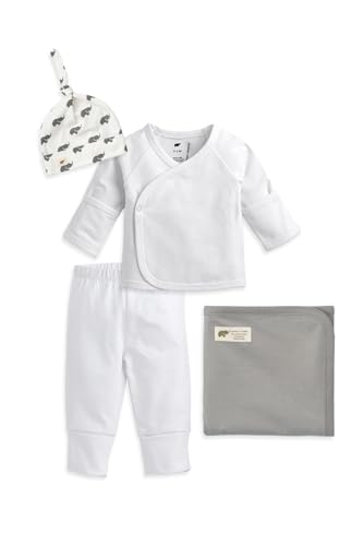 Image of monica + andy Hospital Cuddle Box, 100% Organic Baby Clothes for Newborns & Infants, Coming Home Swaddle Blanket & Cap