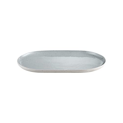 blomus Servierplatte SABLO | Steingut | 35 x 20 cm | Farbe Stone | handwerklicher Look