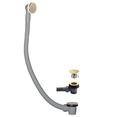 Bonde de baignoire en laiton brossé avec trop-plein | 3,81 cm | Design clic-clac