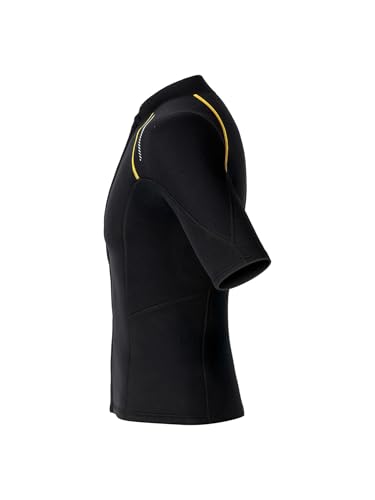 YOOJIA Camiseta De Neopreno para Hombre De Manga Corta Top con Cremallera Frontal Camiseta De Secado Rápido Traje De Natación Surf Negro XL