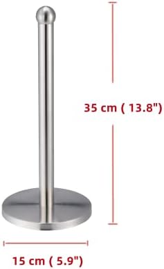 Mug Tree & Roll Holder Set 6 Cup Mug Tree, Cup Holder,Stainless Steel 6 Cup Mug Tree Stand & Kitchen Towel Paper Roll Pole Holder Space Saving Organiser Rack,Roll Paper Holder,Chrome