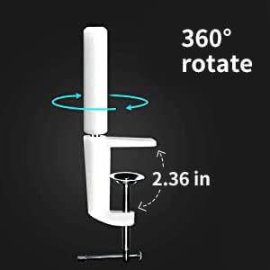 PETS LOVE Desk Lamp LED USB Power Eye-Care Swing Arm Lamp Flexible Gooseneck Clamp,Dimmable,Architect Lamp 3 Color Modes,Desk Light Memory Reading Working Study,Energy Saving (White Remote)