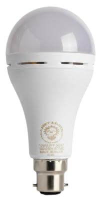 - Rechargeable Emergency Inverter LED Bulb, 12W, B22 Base, 4 Hours Backup, Li-ion Battery, 220V