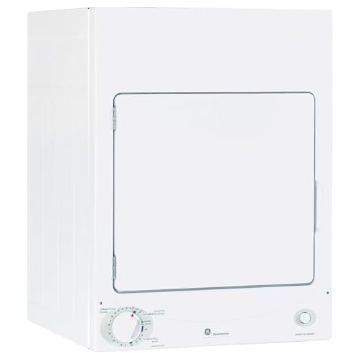 GE DSKS333ECWW Professional Series Spacemaker, 3.6 Cu. Ft. Capacity Stackable Electric Dryer, White