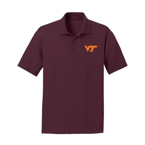 Polo de Algodón NCAA Virginia Tech Hokies Maroon Ropa Deportiva Talla S